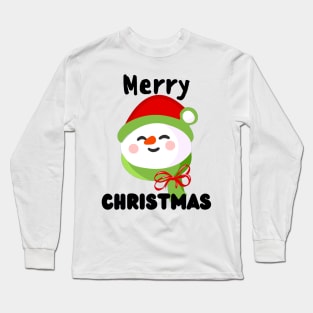 Merry Christmas - Cute Funny Snowman Long Sleeve T-Shirt